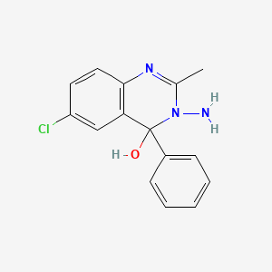 molecular formula C15H14ClN3O B1342345 3-Amino-6-chloro-2-methyl-4-phenyl-3,4-dihydroquinazolin-4-ol CAS No. 27537-87-7