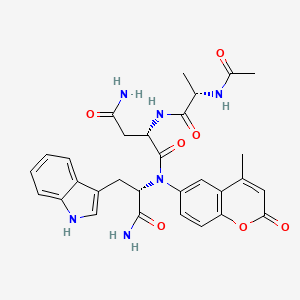 (2S)-2-[[(2S)-2-acetamidopropanoyl]amino]-N-[(2S)-1-amino-3-(1H-indol-3-yl)-1-oxopropan-2-yl]-N-(4-methyl-2-oxochromen-6-yl)butanediamide