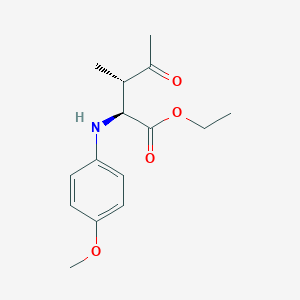 ethyl (2S,3S)-2-(4-methoxyanilino)-3-methyl-4-oxopentanoate