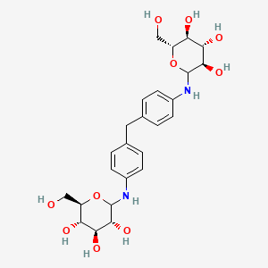 (2R,3S,4S,5R)-2-(hydroxymethyl)-6-[4-[[4-[[(3R,4S,5S,6R)-3,4,5-trihydroxy-6-(hydroxymethyl)oxan-2-yl]amino]phenyl]methyl]anilino]oxane-3,4,5-triol