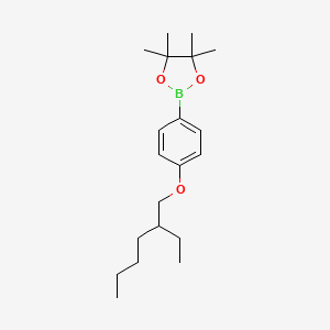 B1342421 2-[4-(2-Ethyl-hexyloxy)-phenyl]-4,4,5,5-tetramethyl-[1,3,2]dioxaborolane CAS No. 251566-01-5