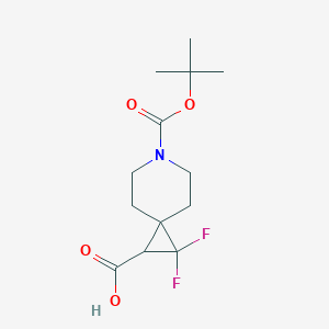 molecular formula C13H19F2NO4 B13424360 6-(Tert-butoxycarbonyl)-2,2-difluoro-6-azaspiro[2.5]octane-1-carboxylic acid 