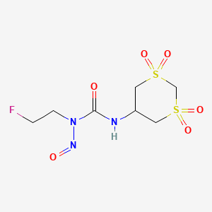 molecular formula C7H12FN3O6S2 B13424392 Urea, 3-(m-dithian-5-yl)-1-(2-fluoroethyl)-1-nitroso-, S,S,S',S'-tetraoxide CAS No. 33024-48-5