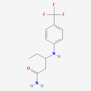 molecular formula C₁₂H₁₅F₃N₂O B134244 3-[4-(三氟甲基)苯胺基]戊酰胺 CAS No. 667937-05-5