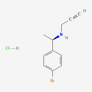 N-[(1R)-1-(4-bromophenyl)ethyl]prop-2-yn-1-amine;hydrochloride