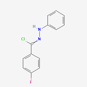 molecular formula C13H10ClFN2 B13424658 4-fluoro-N-phenylbenzenecarbohydrazonoyl chloride CAS No. 25939-02-0