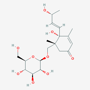 molecular formula C19H30O9 B13424798 (1R,6R,9R)-6,9,11-Trihydroxy-4,7-megastigmadien-3-one 11-O-glucoside 