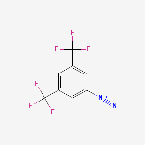 molecular formula C8H3F6N2+ B13424855 Benzenediazonium, 3,5-bis(trifluoromethyl)- CAS No. 29684-26-2