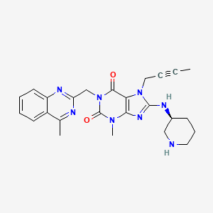 molecular formula C25H28N8O2 B13425049 7-(2-Butyn-1-yl)-3,7-dihydro-3-methyl-1-[(4-methyl-2-quinazolinyl)methyl]-8-[(3S)-3-piperidinylamino]-1H-purine-2,6-dione 