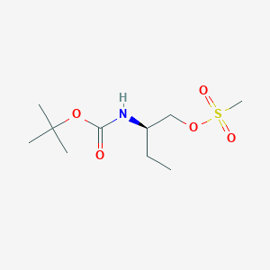 molecular formula C10H21NO5S B134251 甲磺酸(R)-2-叔丁氧羰基氨基丁酯 CAS No. 474645-98-2