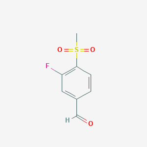 molecular formula C8H7FO3S B1342529 3-氟-4-(甲磺酰基)苯甲醛 CAS No. 254878-95-0