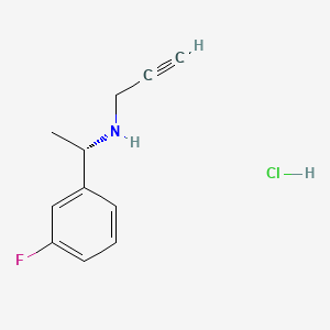 N-[(1S)-1-(3-fluorophenyl)ethyl]prop-2-yn-1-amine;hydrochloride