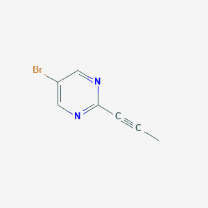 molecular formula C7H5BrN2 B13425839 5-Bromo-2-(prop-1-yn-1-yl)pyrimidine 