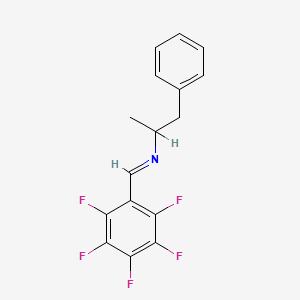 molecular formula C16H12F5N B13425841 Benzeneethanamine, alpha-methyl-N-[(pentafluorophenyl)methylene]- CAS No. 38771-49-2