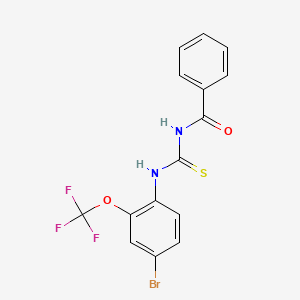 molecular formula C15H10BrF3N2O2S B13425848 N-((4-Bromo-2-(trifluoromethoxy)phenyl)carbamothioyl)benzamide 