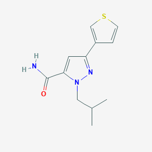 molecular formula C12H15N3OS B13425857 1-isobutyl-3-(thiophen-3-yl)-1H-pyrazole-5-carboxamide 