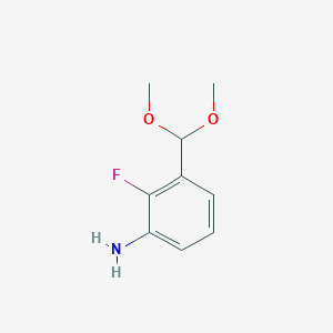 molecular formula C9H12FNO2 B13425894 3-(Dimethoxymethyl)-2-fluoroaniline 