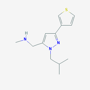 molecular formula C13H19N3S B13426162 1-(1-isobutyl-3-(thiophen-3-yl)-1H-pyrazol-5-yl)-N-methylmethanamine 