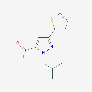 1-isobutyl-3-(thiophen-2-yl)-1H-pyrazole-5-carbaldehyde