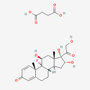 molecular formula C25H33FO10 B13426400 9-Fluoro-11beta,16alpha,17,21-tetrahydroxypregna-1,4-diene-3,20-dione mono(hydrogen succinate) CAS No. 29593-56-4