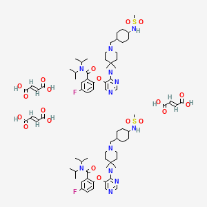 (E)-but-2-enedioic acid;5-fluoro-2-[4-[7-[[4-(methanesulfonamido)cyclohexyl]methyl]-2,7-diazaspiro[3.5]nonan-2-yl]pyrimidin-5-yl]oxy-N,N-di(propan-2-yl)benzamide