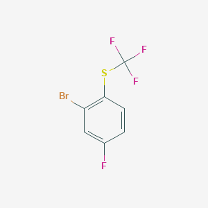 molecular formula C7H3BrF4S B13426452 2-Bromo-4-fluoro-1-(trifluoromethylsulfanyl)benzene 