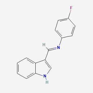 molecular formula C15H11FN2 B13426474 3-(N-p-Fluorophenylformimidoyl)indole CAS No. 22394-32-7