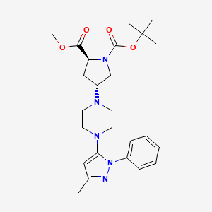 molecular formula C25H35N5O4 B13426489 (2S,4R)-1-(tert-Butyl Formate)-2-(methyl Formate) Teneligliptin 