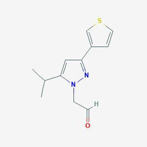 2-(5-isopropyl-3-(thiophen-3-yl)-1H-pyrazol-1-yl)acetaldehyde