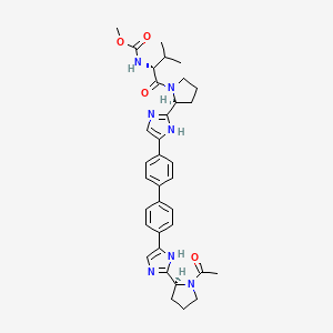 N-[(1S)-1-[[(2S)-2-[5-[4'-[2-[(2S)-1-Acetyl-2-pyrrolidinyl]-1H-imidazol-5-yl][1,1'-biphenyl]-4-yl]-1H-imidazol-2-yl]-1-pyrrolidinyl]carbonyl]-2-methylpropyl]-, methyl ester carbamic acid