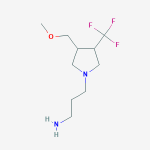 3-(3-(Methoxymethyl)-4-(trifluoromethyl)pyrrolidin-1-yl)propan-1-amine