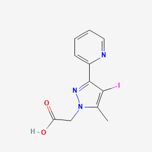 2-(4-iodo-5-methyl-3-(pyridin-2-yl)-1H-pyrazol-1-yl)acetic acid