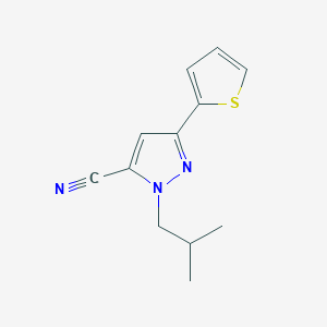 molecular formula C12H13N3S B13426991 1-isobutyl-3-(thiophen-2-yl)-1H-pyrazole-5-carbonitrile 