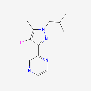 2-(4-iodo-1-isobutyl-5-methyl-1H-pyrazol-3-yl)pyrazine