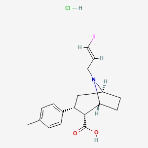 molecular formula C18H23ClINO2 B13427172 (1R,2R,3R,5S)-8-[(E)-3-iodoprop-2-enyl]-3-(4-methylphenyl)-8-azabicyclo[3.2.1]octane-2-carboxylic acid;hydrochloride 