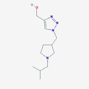 molecular formula C12H22N4O B13427179 (1-((1-isobutylpyrrolidin-3-yl)methyl)-1H-1,2,3-triazol-4-yl)methanol 