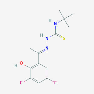 molecular formula C13H17F2N3OS B13427225 1-tert-butyl-3-[(E)-1-(3,5-difluoro-2-hydroxyphenyl)ethylideneamino]thiourea 