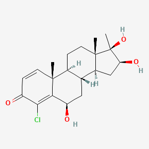 molecular formula C20H27ClO4 B13427233 (6R,8R,9S,10R,13S,14S,16S,17R)-4-chloro-6,16,17-trihydroxy-10,13,17-trimethyl-7,8,9,11,12,14,15,16-octahydro-6H-cyclopenta[a]phenanthren-3-one 