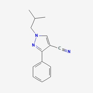 molecular formula C14H15N3 B13427245 1-isobutyl-3-phenyl-1H-pyrazole-4-carbonitrile 