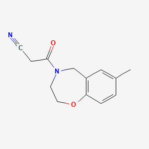 molecular formula C13H14N2O2 B13427256 3-(7-methyl-2,3-dihydrobenzo[f][1,4]oxazepin-4(5H)-yl)-3-oxopropanenitrile 