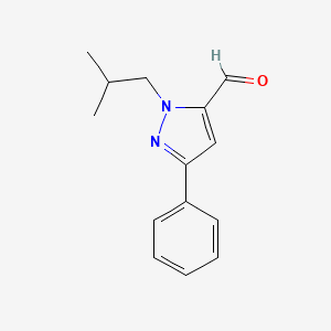 molecular formula C14H16N2O B13427261 1-isobutyl-3-phenyl-1H-pyrazole-5-carbaldehyde 