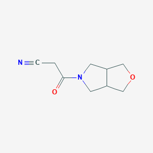 molecular formula C9H12N2O2 B13427277 3-oxo-3-(tetrahydro-1H-furo[3,4-c]pyrrol-5(3H)-yl)propanenitrile 