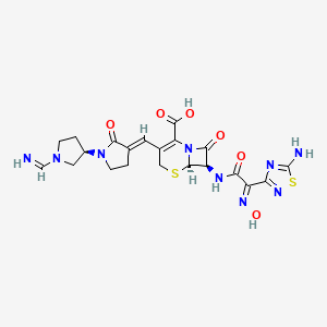 molecular formula C21H23N9O6S2 B13427307 N-Pyrrolidino Iminomethyl Ceftobiprole 