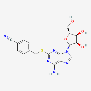 4-[[6-amino-9-[(2R,3R,4S,5R)-3,4-dihydroxy-5-(hydroxymethyl)oxolan-2-yl]purin-2-yl]sulfanylmethyl]benzonitrile