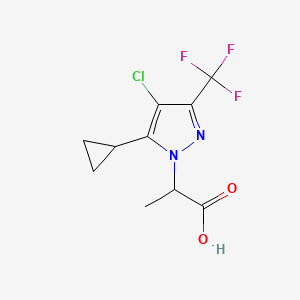 molecular formula C10H10ClF3N2O2 B1342733 2-[4-氯-5-环丙基-3-(三氟甲基)-1H-吡唑-1-基]丙酸 CAS No. 1006470-39-8