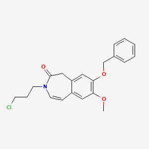 molecular formula C21H22ClNO3 B13427370 3-(3-chloropropyl)-7-methoxy-8-phenylmethoxy-1H-3-benzazepin-2-one 