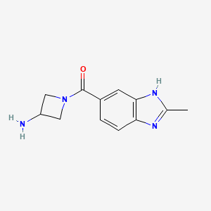 molecular formula C12H14N4O B13427417 (3-aminoazetidin-1-yl)(2-methyl-1H-benzo[d]imidazol-5-yl)methanone 