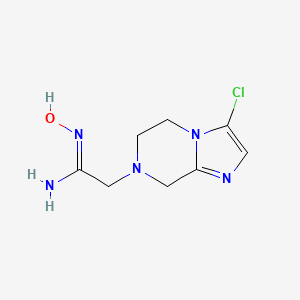 molecular formula C8H12ClN5O B13427460 (Z)-2-(3-chloro-5,6-dihydroimidazo[1,2-a]pyrazin-7(8H)-yl)-N'-hydroxyacetimidamide 