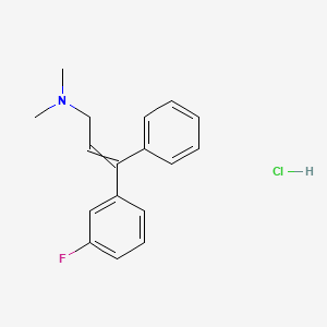 molecular formula C17H19ClFN B13427462 1-(m-Fluorophenyl)-1-phenyl-3-dimethylaminoprop-1-ene hydrochloride CAS No. 21165-49-1