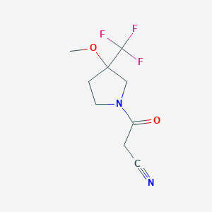 molecular formula C9H11F3N2O2 B13427514 3-(3-Methoxy-3-(trifluoromethyl)pyrrolidin-1-yl)-3-oxopropanenitrile 